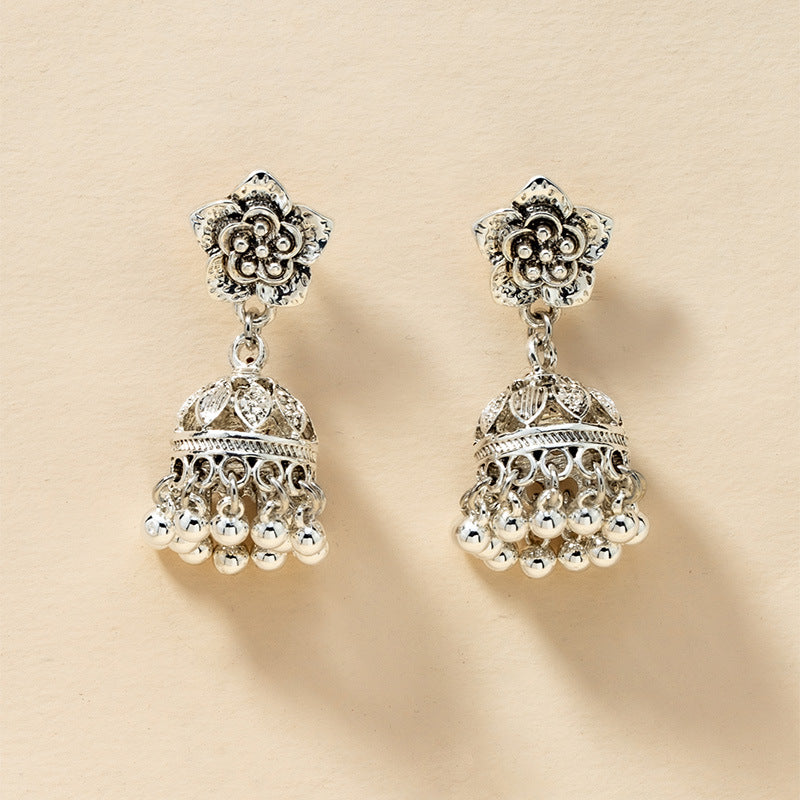 Wholesale Trendy Retro Gold Bell Design Temperament Geometric Metal Earrings